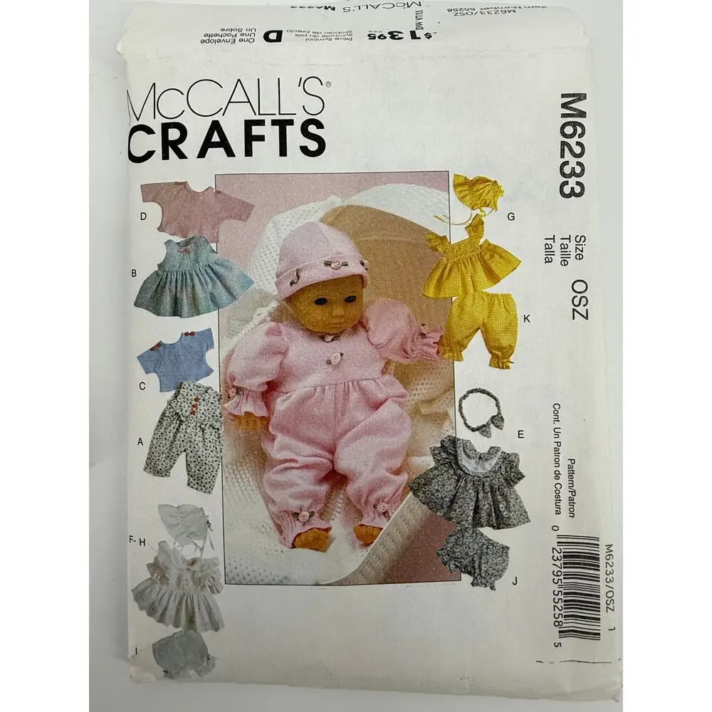 Lot of 4 Doll Clothes Sewing Patterns Simplicity McCalls Cut VTG